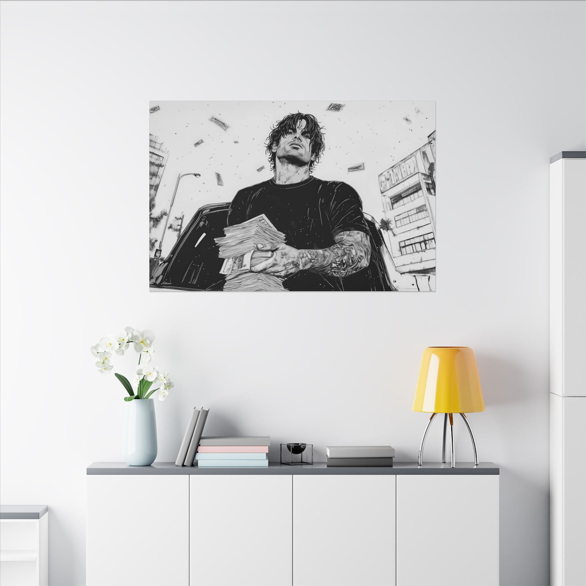 Alexios Donno – character-based minimalist canvas wall art by Arterano