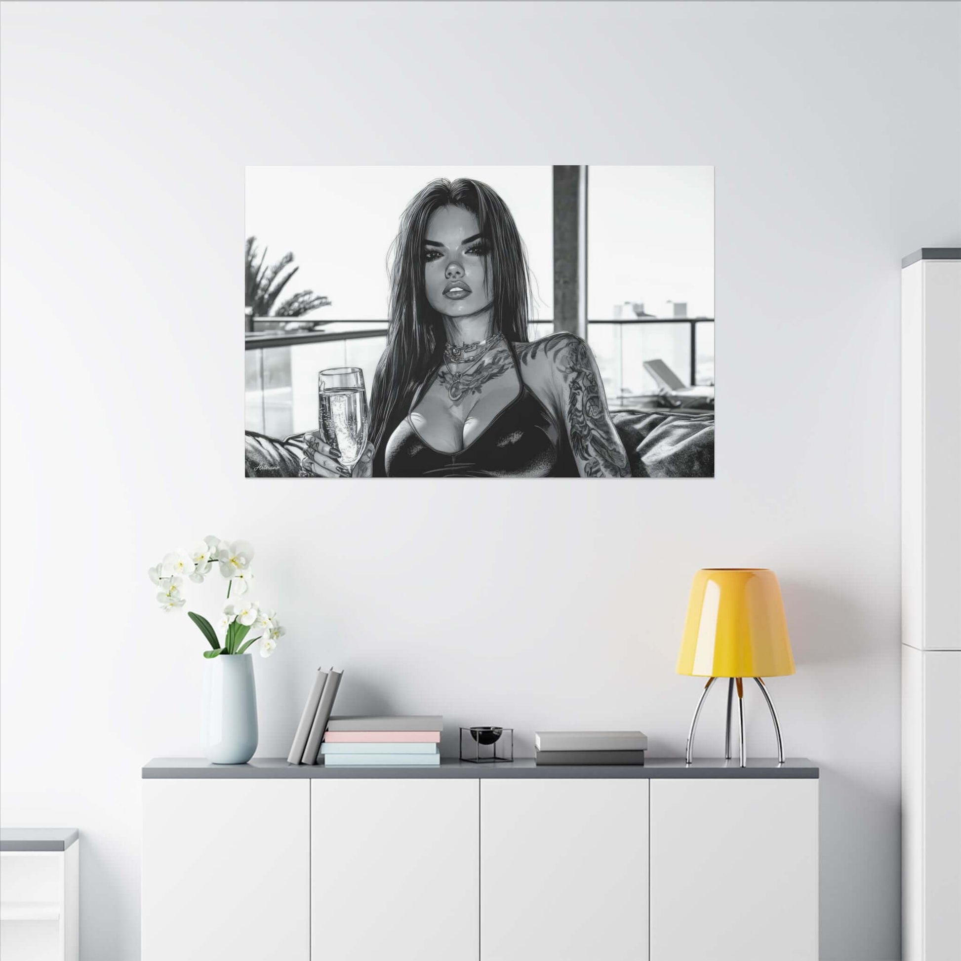 Athena Luxe – character-based minimalist canvas wall art by Arterano