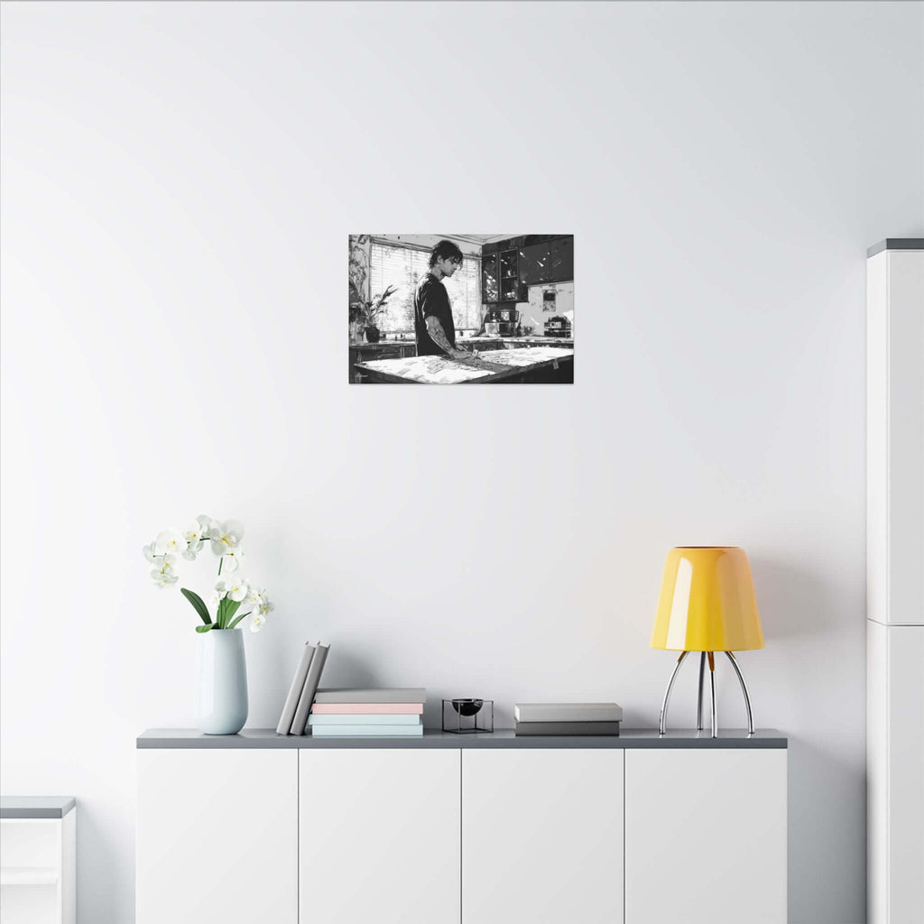 Alexios Váltas – character-based minimalist canvas wall art by Arterano