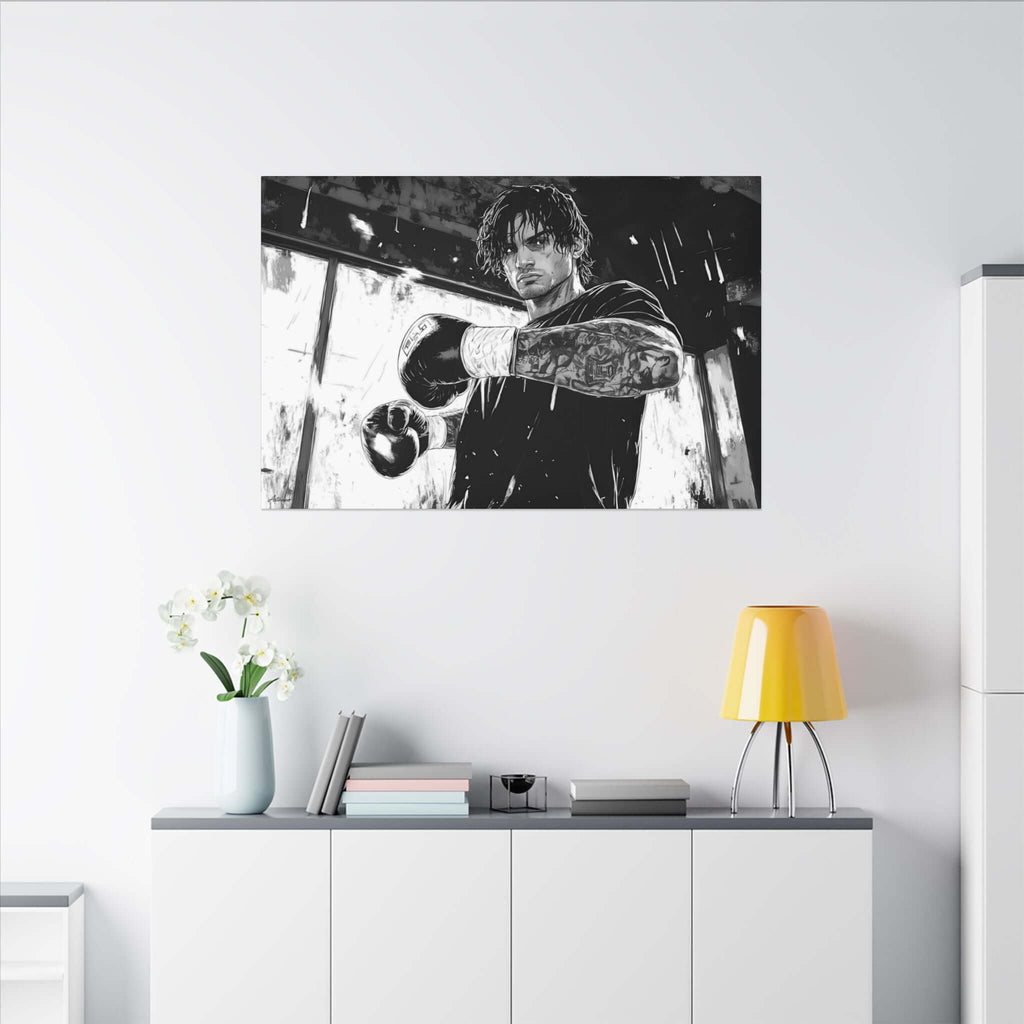 Alexios Ferro – character-based minimalist canvas wall art by Arterano