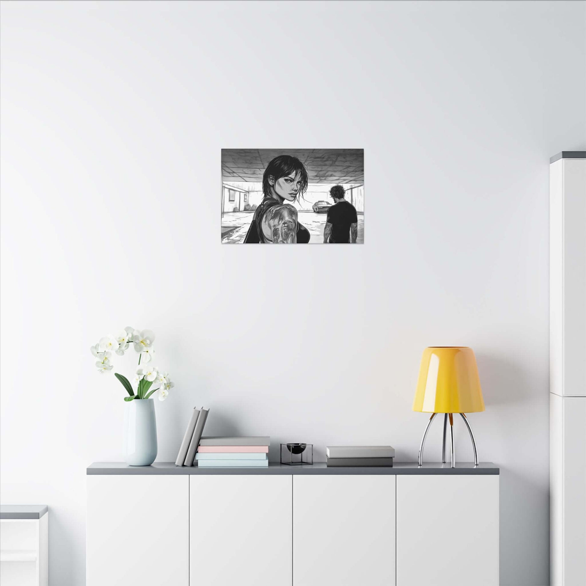 Athena Eclisse – character-based minimalist canvas wall art by Arterano