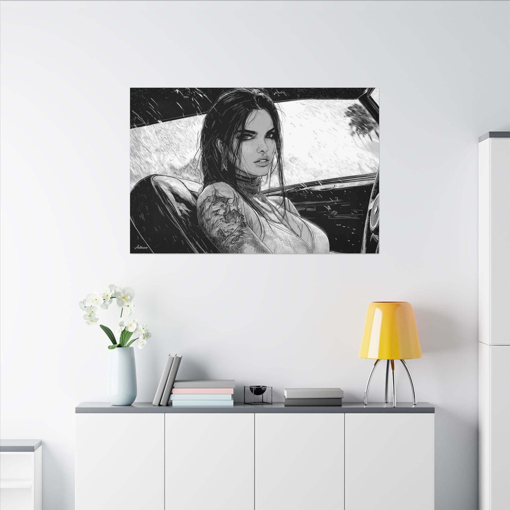 Athena Valaine – character-based minimalist canvas wall art by Arterano