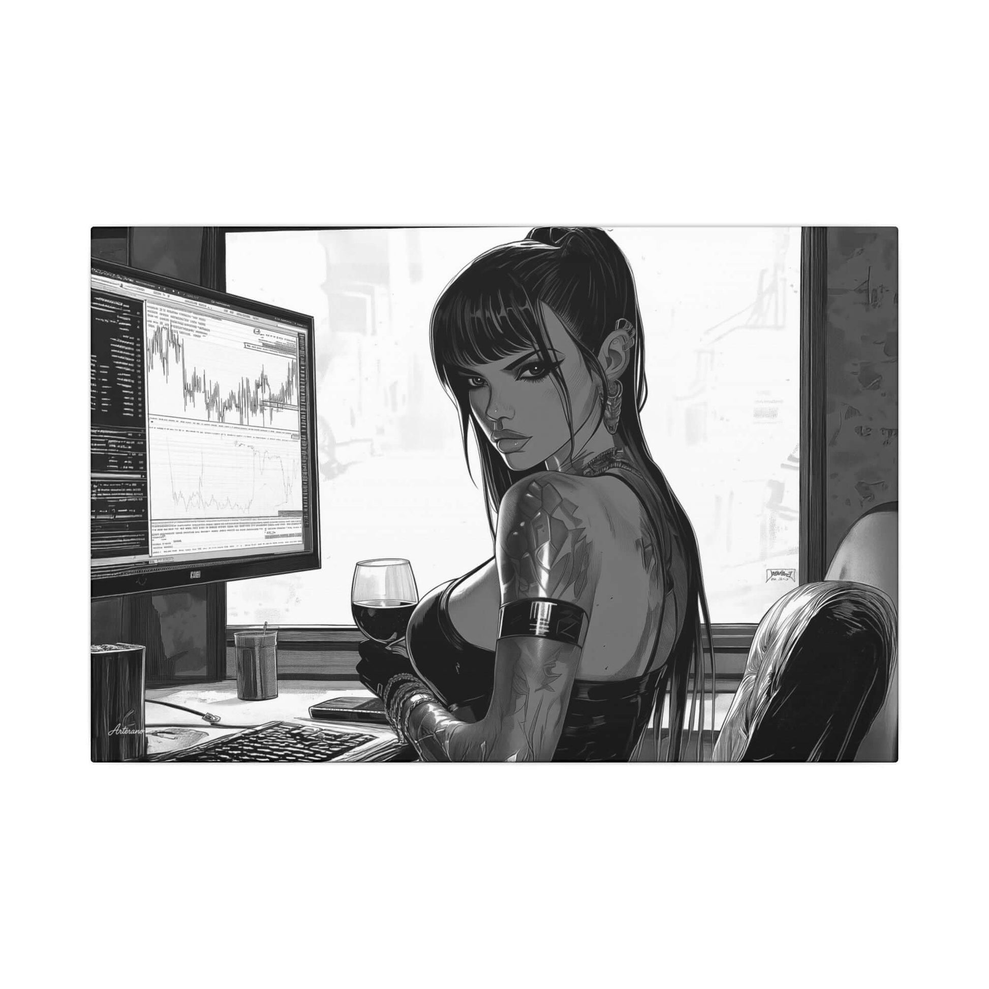 Athena Cira – character-based minimalist canvas wall art by Arterano