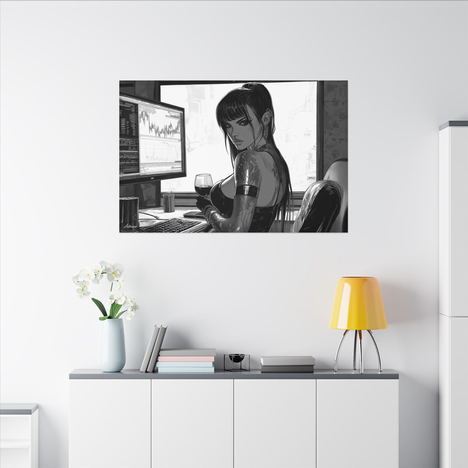 Athena Cira – character-based minimalist canvas wall art by Arterano