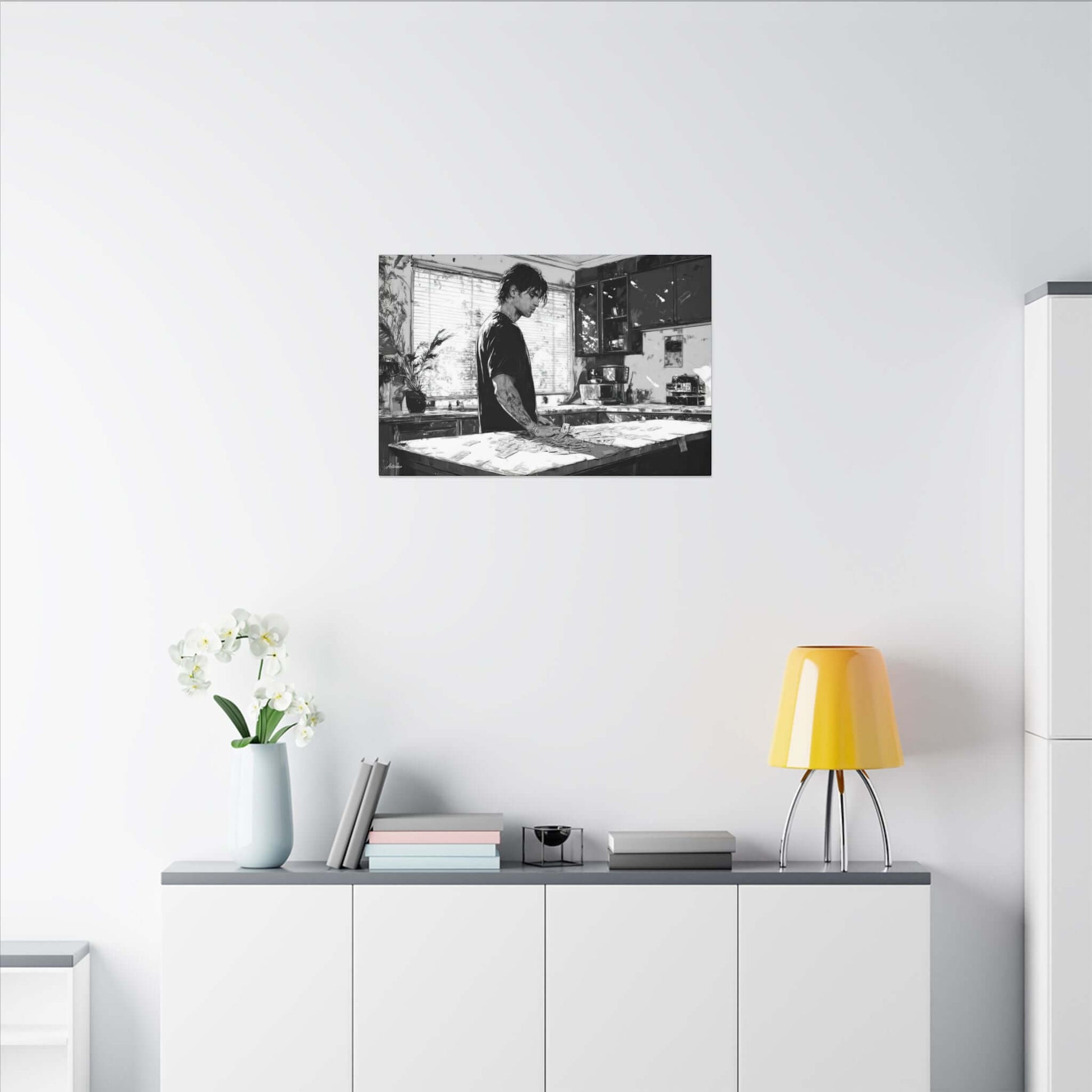 Alexios Váltas – character-based minimalist canvas wall art by Arterano