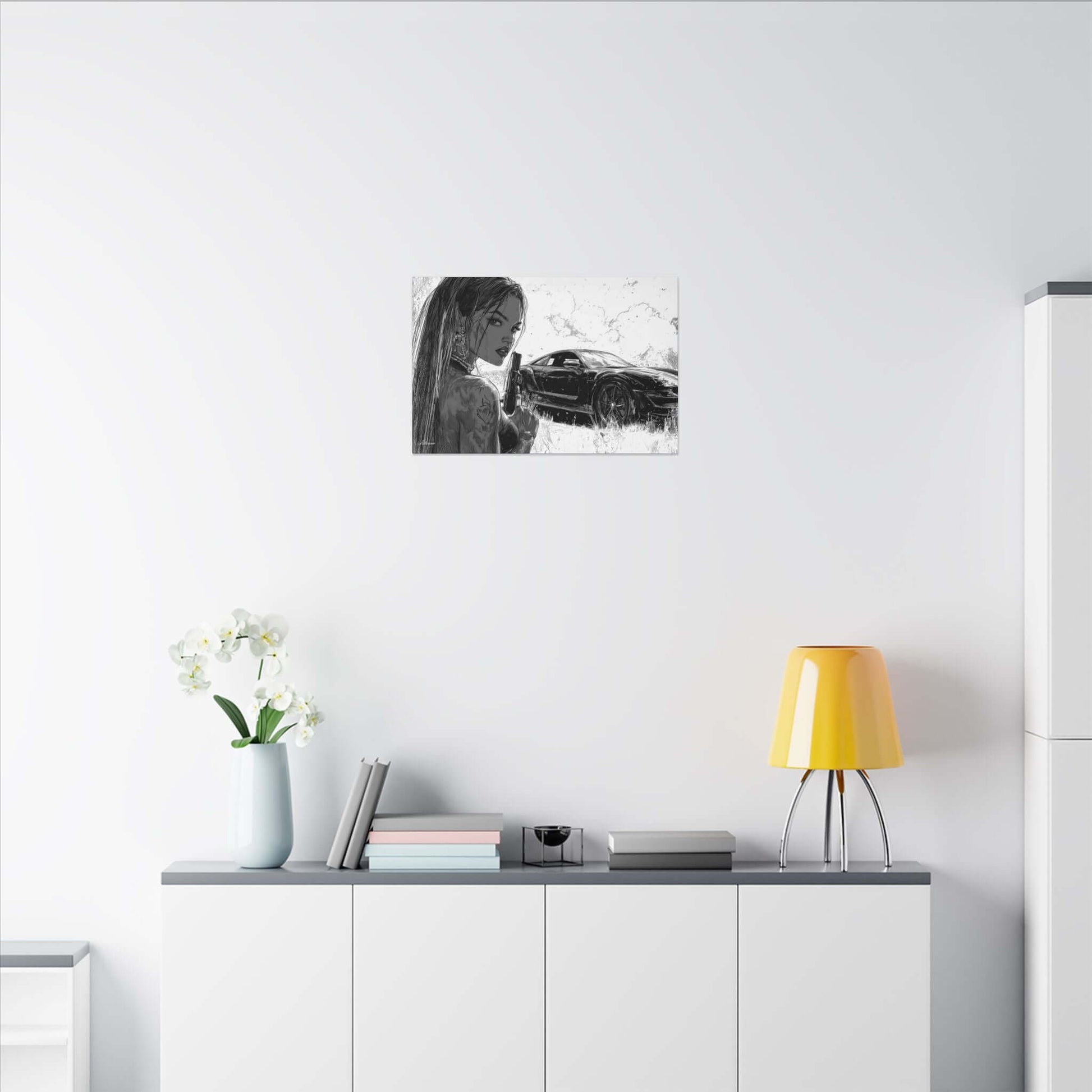 Athena Bellara – character-based minimalist canvas wall art by Arterano