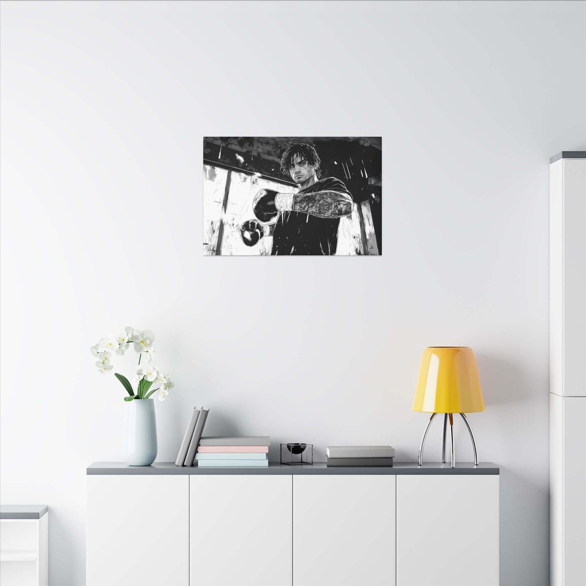 Alexios Ferro – character-based minimalist canvas wall art by Arterano