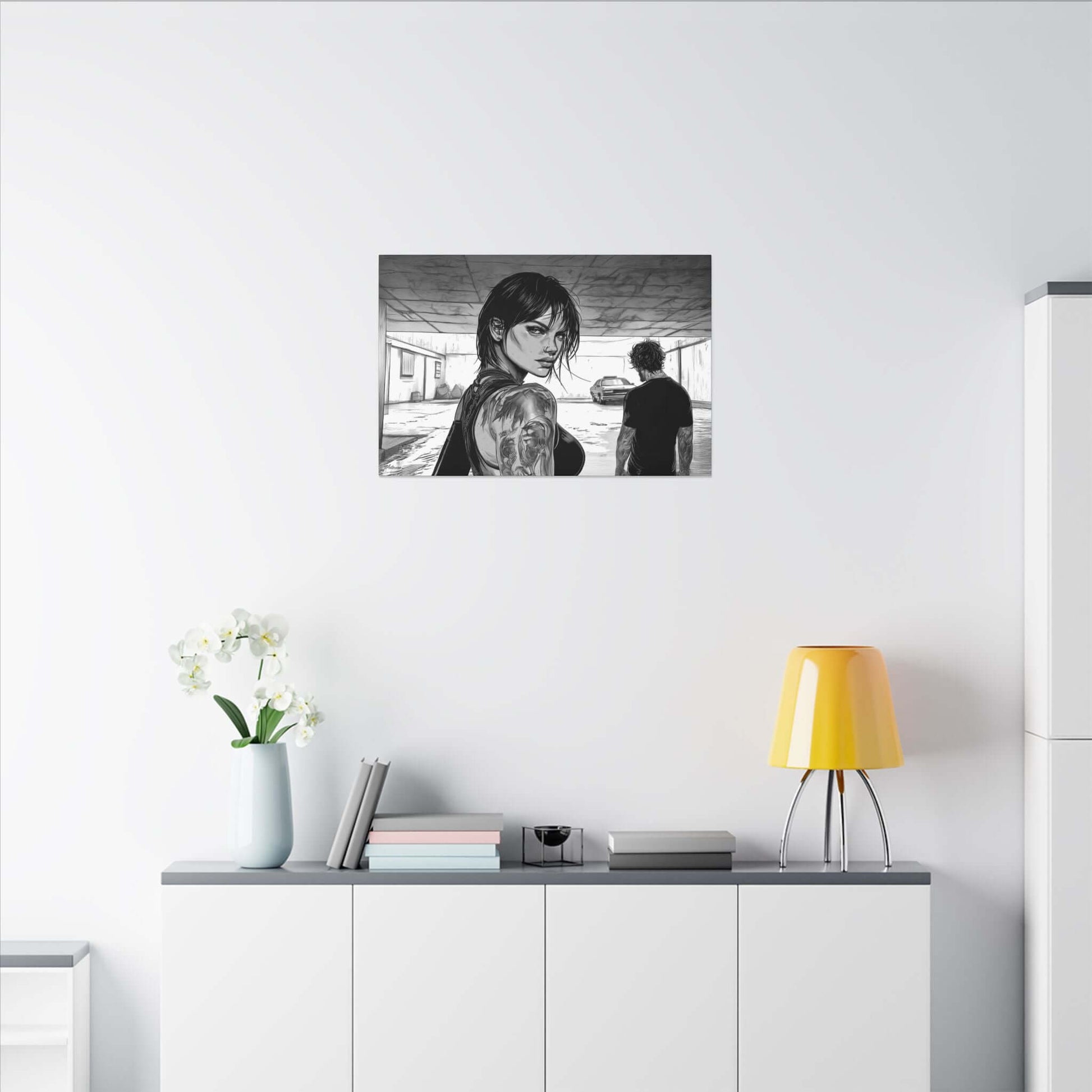 Athena Eclisse – character-based minimalist canvas wall art by Arterano