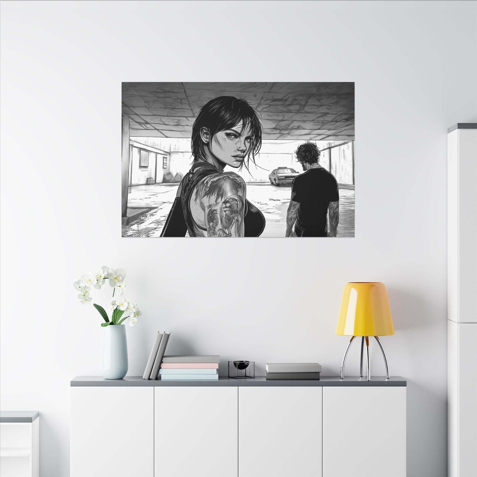 Athena Eclisse – character-based minimalist canvas wall art by Arterano