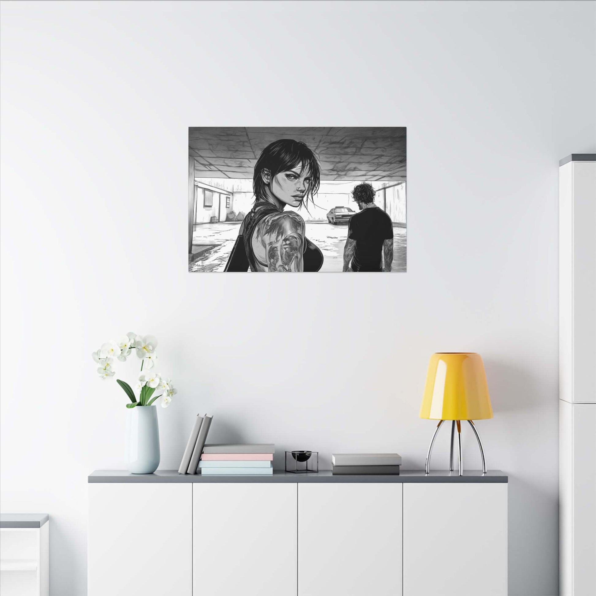 Athena Eclisse – character-based minimalist canvas wall art by Arterano