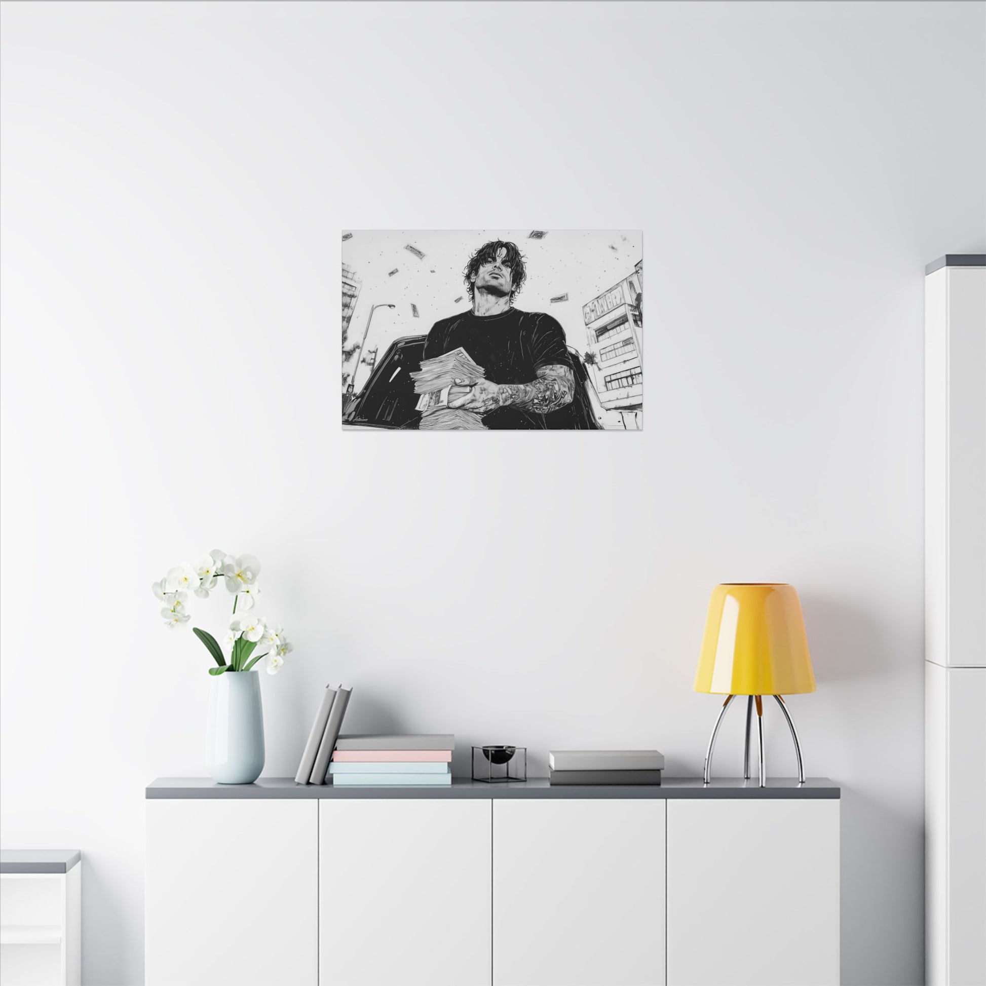 Alexios Donno – character-based minimalist canvas wall art by Arterano