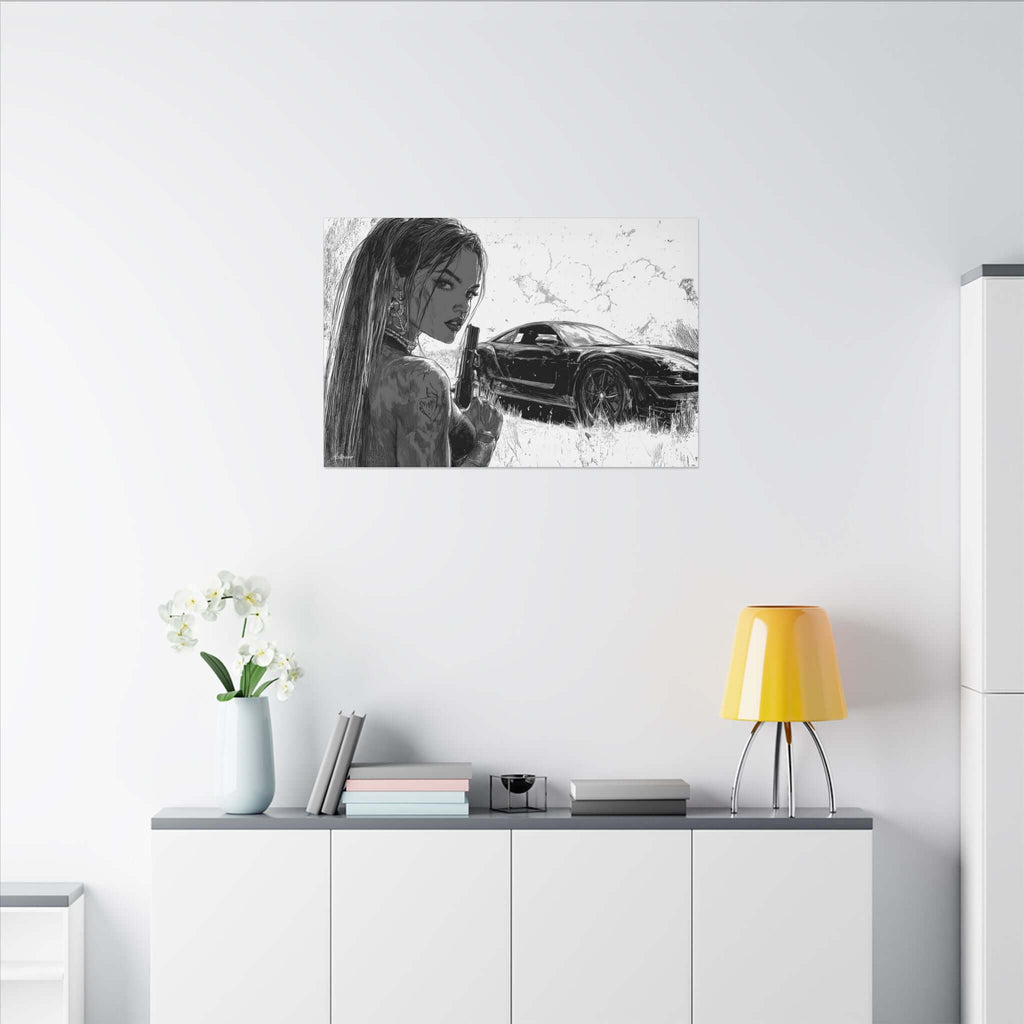 Athena Bellara – character-based minimalist canvas wall art by Arterano