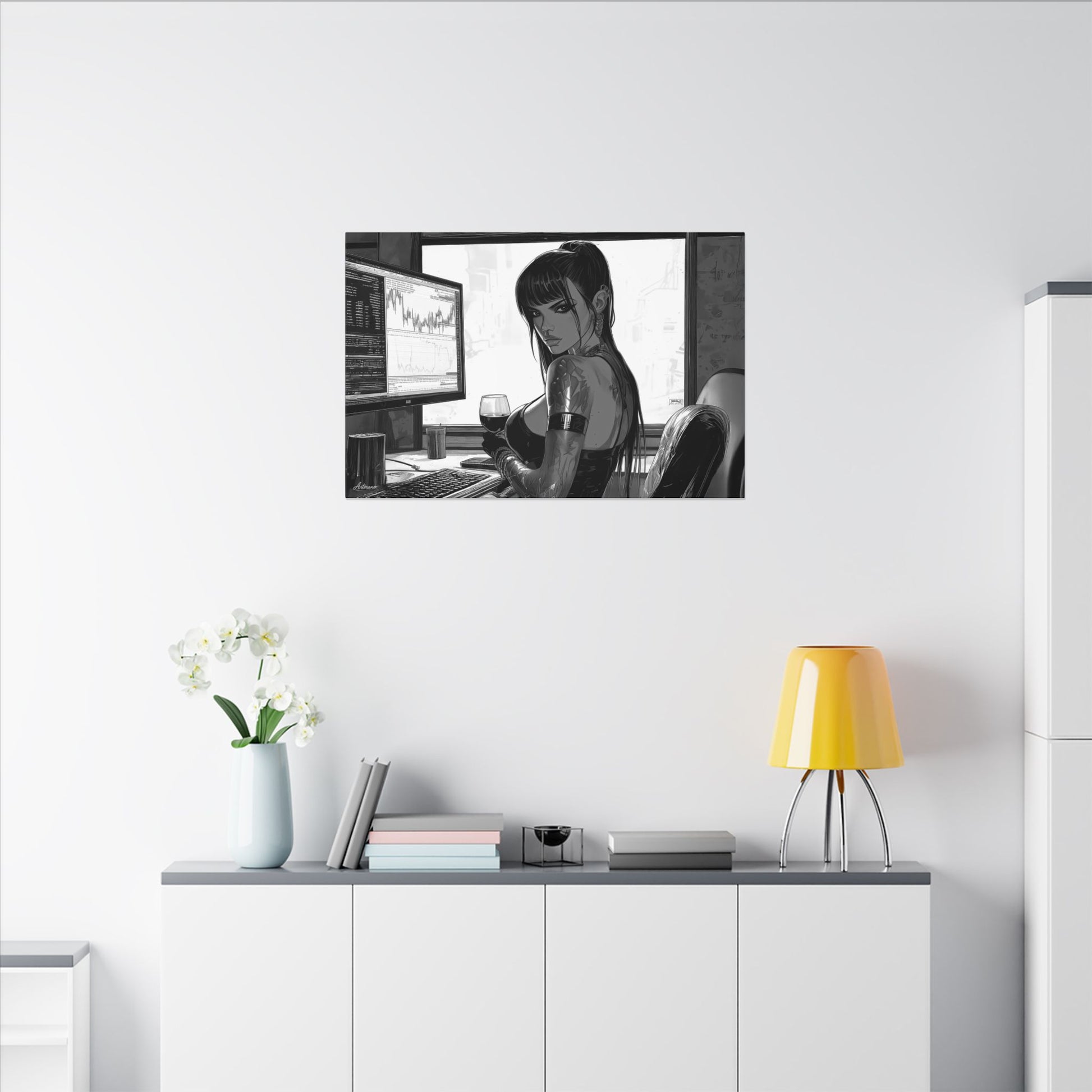 Athena Cira – character-based minimalist canvas wall art by Arterano