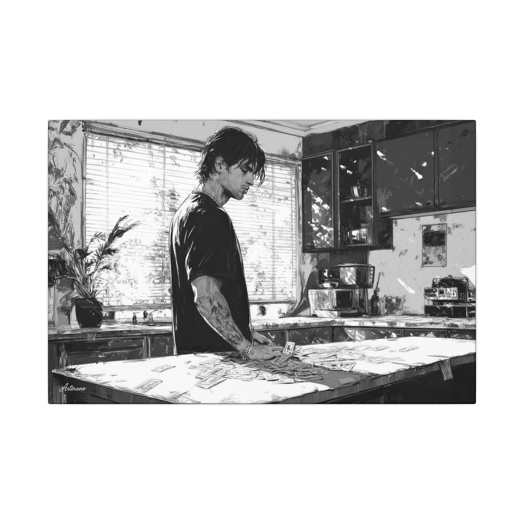 Alexios Váltas – character-based minimalist canvas wall art by Arterano