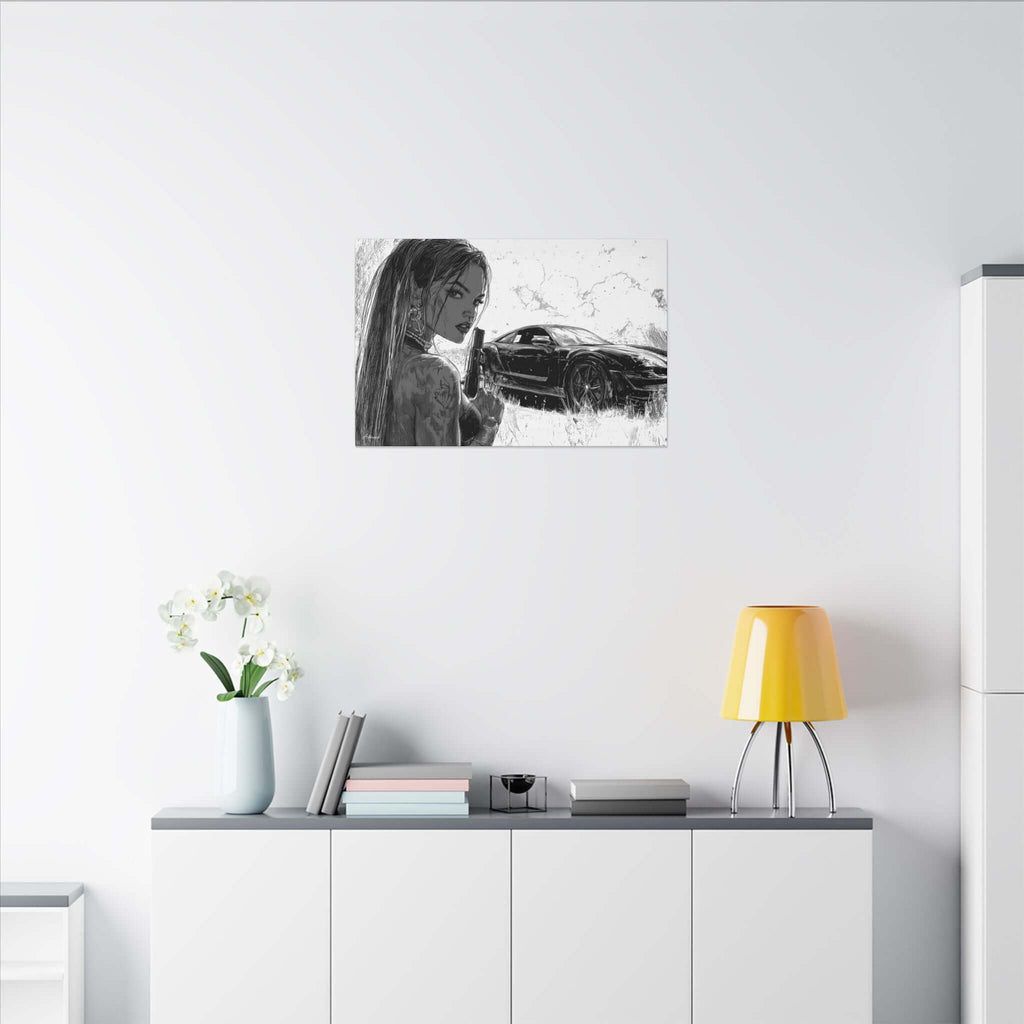 Athena Bellara – character-based minimalist canvas wall art by Arterano