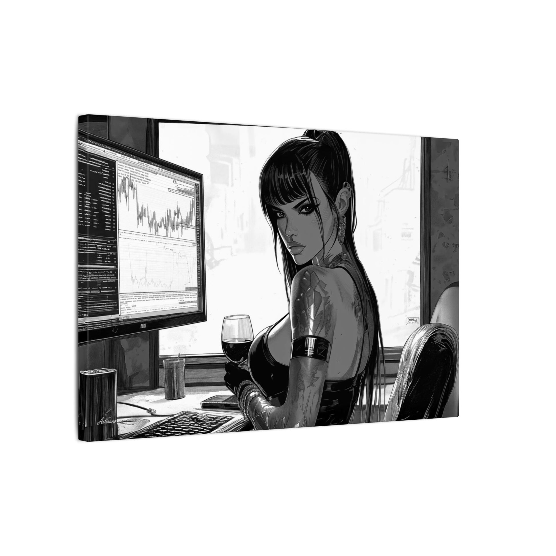 Athena Cira – character-based minimalist canvas wall art by Arterano