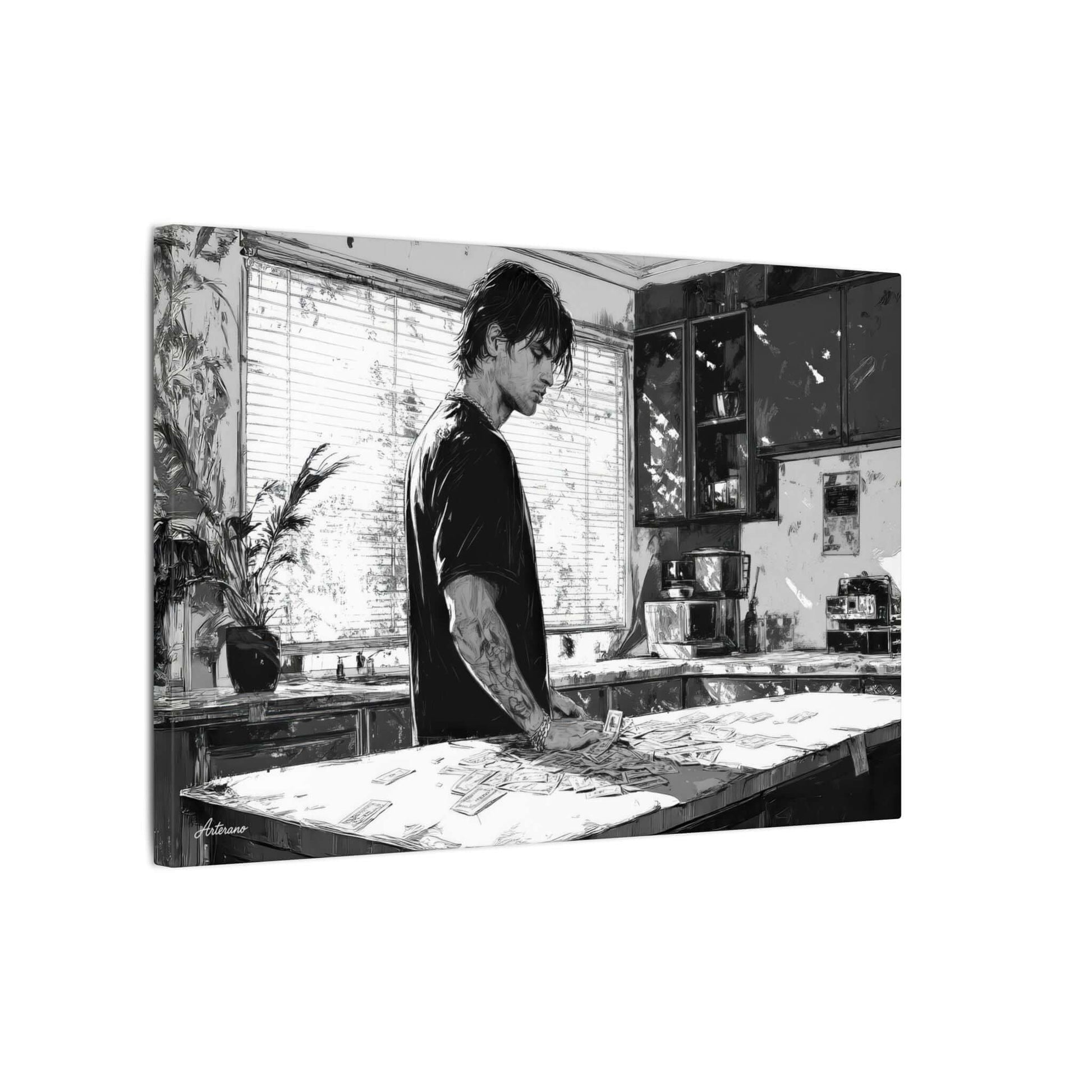 Alexios Váltas – character-based minimalist canvas wall art by Arterano